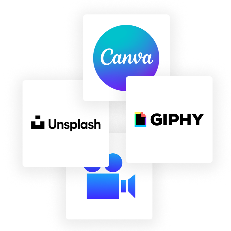 Import from Canva, Unsplash or Giphy